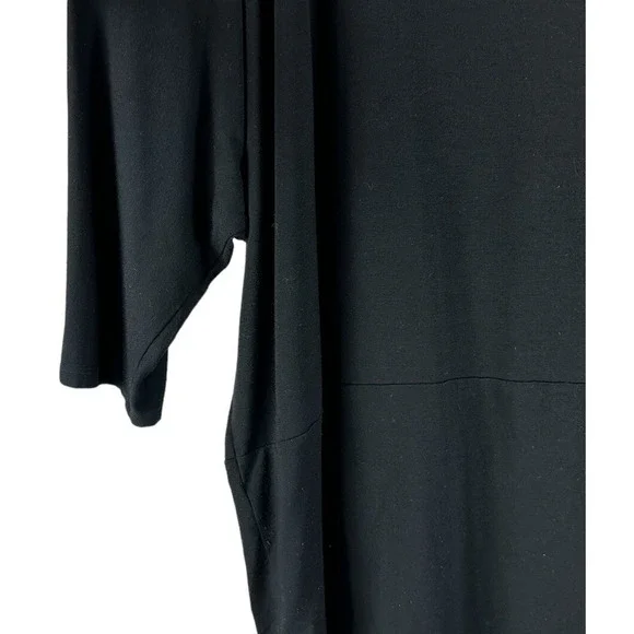Eileen Fisher Sz XL Shirt Women's Black Knit Minimalist Spandex Blend Flaw - Picture 2 of 7